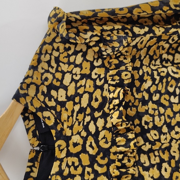 Who What Wear 14W Cheetah Print Dress X Ruffle Hem and Chest button Long Sleeve - Picture 5 of 10